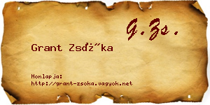 Grant Zsóka névjegykártya